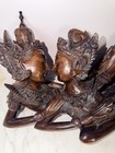 Exquisite Hand-carved Rama   Sita Balinese Statue Solid Wood One Piece Rare