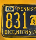 Vintage Pennsylvania 1976 Bicentennial State License Plate   831-43t