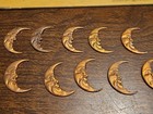 Lot Of 10 Half Moons France Vintage 60s Brass Stampings Findings Jewelry 