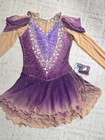 Girls womens Figure Skating dance Purple Costume Long Sleeve - Ladies Small