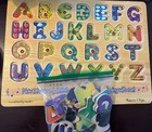 Melissa   Doug Alphabet Sound Wooden Learning Puzzle Board 26 Letter Pieces