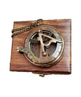 Compass Sundial Pocket Compass With Leather Case Nautical Brass Christmas Gift