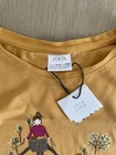 Zara Nwt Orange yellow 100  Cotton Girls Long Sleeve Top Sz 11-12 152 Cm