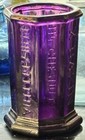 X  Bazin Purple Glass Apothecary Bottle Embossed 114 Chestnut St Philadelphia