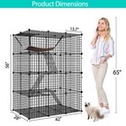 4-tier Cat Cage Indoor Cats Pets Playpen Detachable Metal Wire Cat Kennel Black