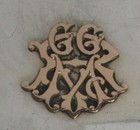 1904 London Sterling Silver   9k Gold Applied Monogrammed Match Safe