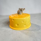 Super Cute Vintage 1950 Lefton Cheese Dome Cloche With A 3d Gray Mouse Handle