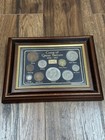 Coins Of Great Britain 1548 - 1967 Framed Coin Collection Old Vintage 