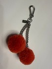 Coach Shearling Pom Pom Key Fob Carabiner Ring Chain Clip 64172 Bag Charm Orange