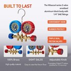 Ac Gauges Hvac Manifold Gauge Set For R134 R22 R12 R502  With 5ft Hoses