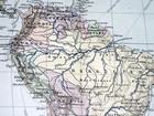 1901 Antique Map Of South America Brazil Argentina Chile Peru Paraguay Uruguay
