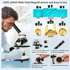 Microscope For Adults Professional compound Microscope For Kids 8-12 100x-2000x