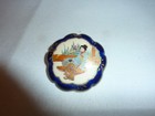 Antique Japanese Satsuma Porcelain Pin Brooch Gilt Handpainted Geisha W Child Fs