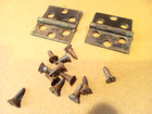 Set Of Vintage Singer Treadle Sewing Machine Cabinet Lid Brass Hinges And Screws
