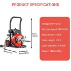 100ft X 3 4  Electric Drain Cleaner Machine Sewer Snake Auger For 4 -8  Pipes