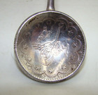 Vintage 800 Silver Crescent   Star Twist Handled Spoon W islamic Arabic Coin