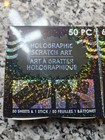 100 Total Silver Holographic Scratch Art Mini Notes Plus Stick Scratch Art Notes
