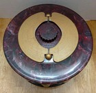 Vtg Poker Chip Caddy Turnit Mfg  Bakelite Marbled Red Mcm 1950s See Description 