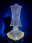 Vintage Cut Glass Perfume Bottle Art Deco Style Vanity Dauber Stopper