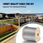 Uimoso T316 1000ft Stainless Steel Cable 1 8  1x19 Wire Rope Cable Railing
