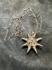 Silver Sun Pendant Necklace-vintage Sterling Mexico