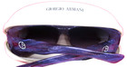 Vtg Giorgio Armani Women Sunglasses W case Italy Purple Tortoise Rhinestone Logo