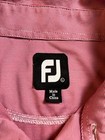Fj Footjoy Short Sleeve Polo Men s L Coral Golf Performance Stretch Stripe
