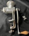 Vintage Universal No  2 Meat Grinder Clamp-on Hand Crank Cast Iron Made Usa