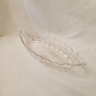 Vintage Clear Glass Dish Ruffle Edge Rectangle Long Candy Nuts Bread Starburst