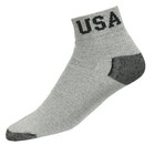 12 Pairs Men Women Ankle Cut Socks Usa Logo Gray-black Casual Running 9-11 10-13