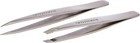 Petite Tweezer Set 2 Piece Black Stainless Steel Slant And Point Tweezers