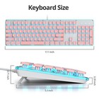 Pink Square Punk Gaming Keyboard 104-key Led Ice Blue Backlit Usb Wired