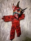 Satan Devil Handmade Full Body Canvas On Wood Mask Handcrafted Real Goat Horns 6