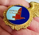 Authentic Vintage 1950s Eastern Airlines Flight Attendant Wings Enamel Gold Pin