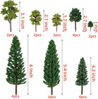 24-piece Miniature Artificial Trees For Train Models And Diorama Scenery