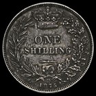 1875 Queen Victoria Young Head Silver Shilling  Near Ef
