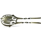 Antique Sterling Silver Hair Comb Ornate Palm Fan Designtwisted Prongs 