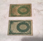 2 Fractional  Currency Bills 5th Issue  10 Cents  1265  Letter F  Plates 22   39