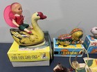 Lot Of 6 Vintage Tin Litho Wind Up Toys No Keys