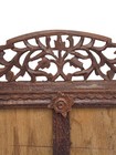 Antique Anglo Indian Carved Wood Photo Frame Double Picture Floral Tramp Art