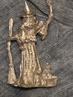 Vintage 1979 Spoontiques Pewter Wizard Figurine W150 Red Crystal Accent
