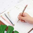Pink Crystal Crown Metal Ballpoint Pen For Girls Office  Decorative Stationery