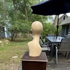 Vintage C  1960s Female Mannequin Bust 19     Long-neck  Hand-painted Mcm Antique