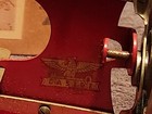 Old Casige Miniature Toy German Childs Red Toy Sewing Machine In Box