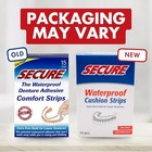 Secure Comfort Strips Waterproof Denture Adhesive Zinc Free - 3 Boxes  45 Strp  