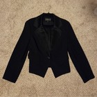 St John Couture Black Tuxedo Evening Formal Blazer Jacket Women s 10 Silk Lining