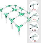 Carport Canopy Frame Fittings Kit 1-3 8  Low Peak Frame Connectors Set  8 Legs