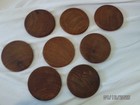 Vintage Teak Wood Coaster Set Of 8 With Storage Container With Lid Very Good Mcm