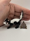 Vintage Glossy Blushing Skunk Porcelain Bone China Figurine Mini Trinket