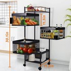 4 Tier 360 Degree Rotating Metal Storage Rack Rolling Kitchen Cart